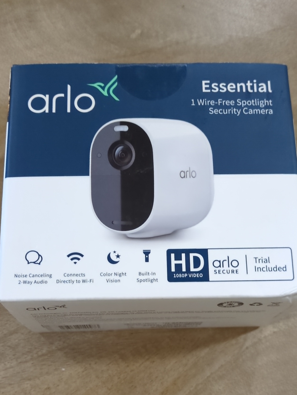 Arlo Essential Wire-Free Spotlight Security Camera - White VMC2030 NIB